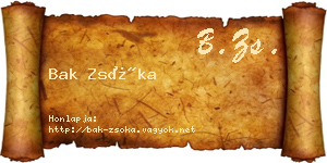 Bak Zsóka névjegykártya